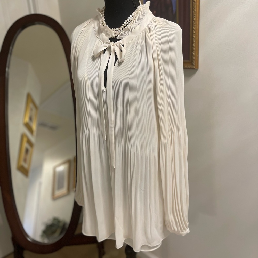 Ralph Lauren Georgette Pleated Top